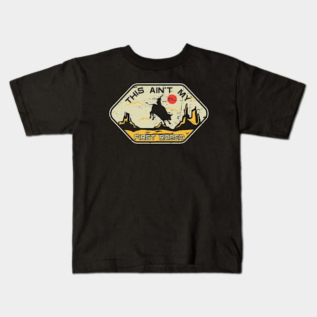 Vintage Retro Sunset Rodeo T-Shirt Kids T-Shirt by chacuy